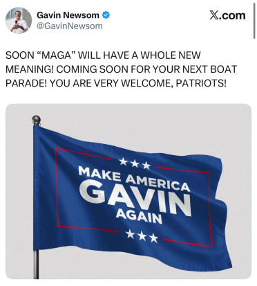 Gavin Newsom Trolls Trump With “Make America Gavin Again” Merch