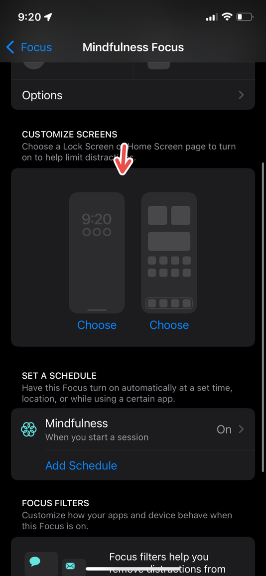 Customizing a Focus Mode.