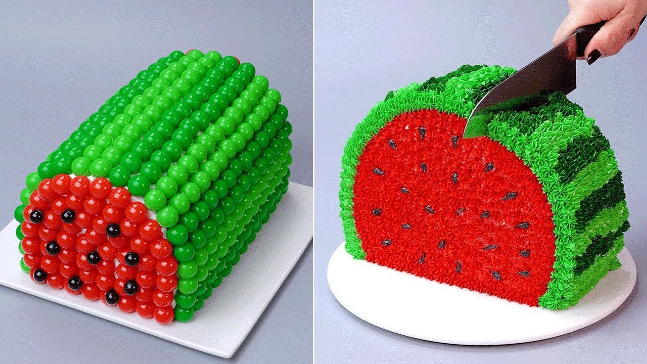 Tutorial Cake Bentuk Semangka Enak