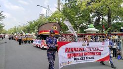 Karnaval HUT ke-80 RI Berjalan Lancar, Polres Tegal Amankan Acara