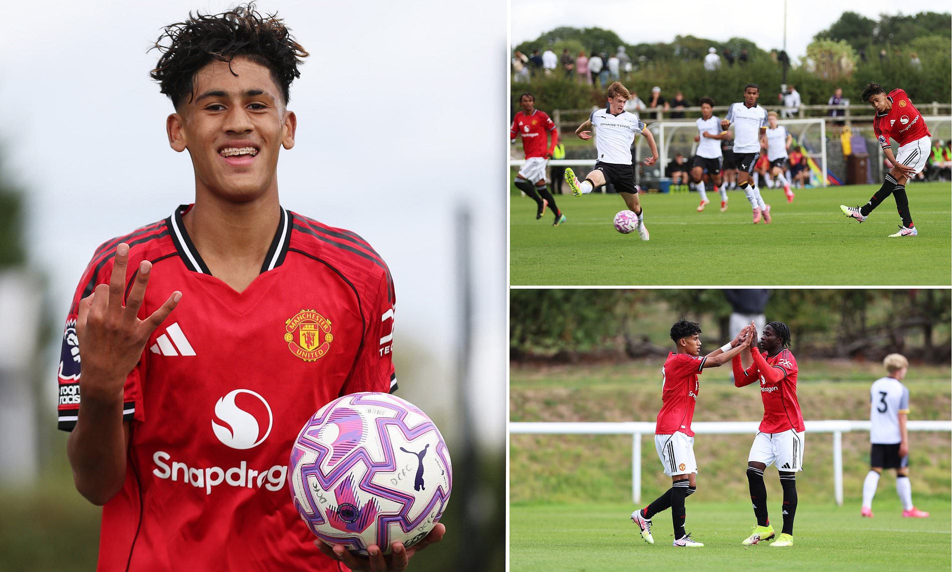 Man United wonderkid dubbed 'Kid Messi' scores 22-minute hat-trick while playing above his age group