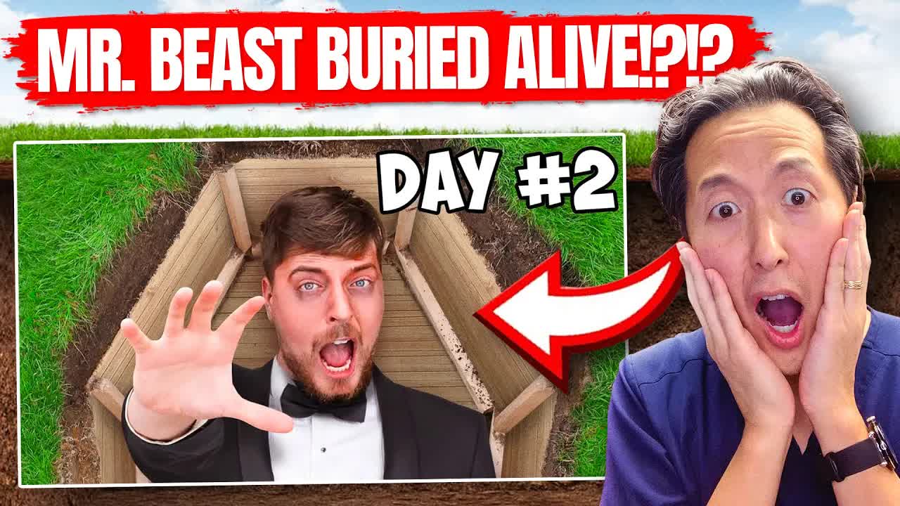 Doctor Reacts to MR. BEAST Buried Alive!