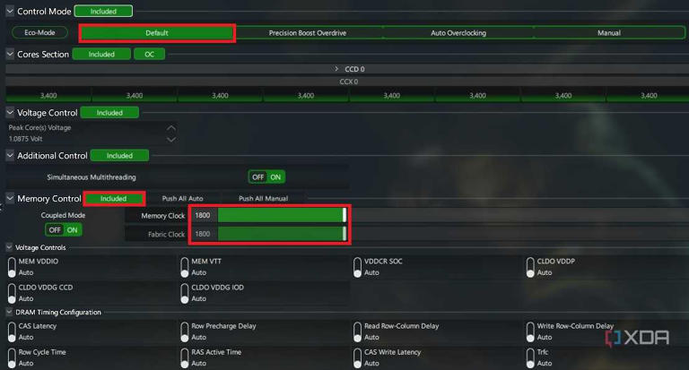 Memory overclocking in Ryzen Master