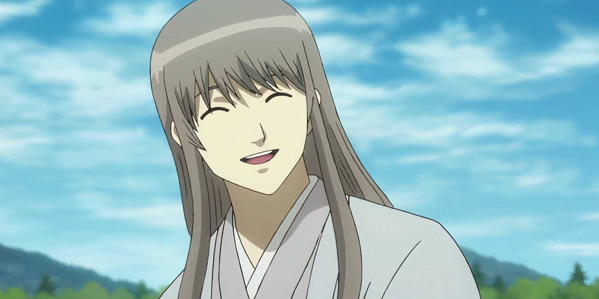 Shoyo Yoshida from Gintama is smiling happily.