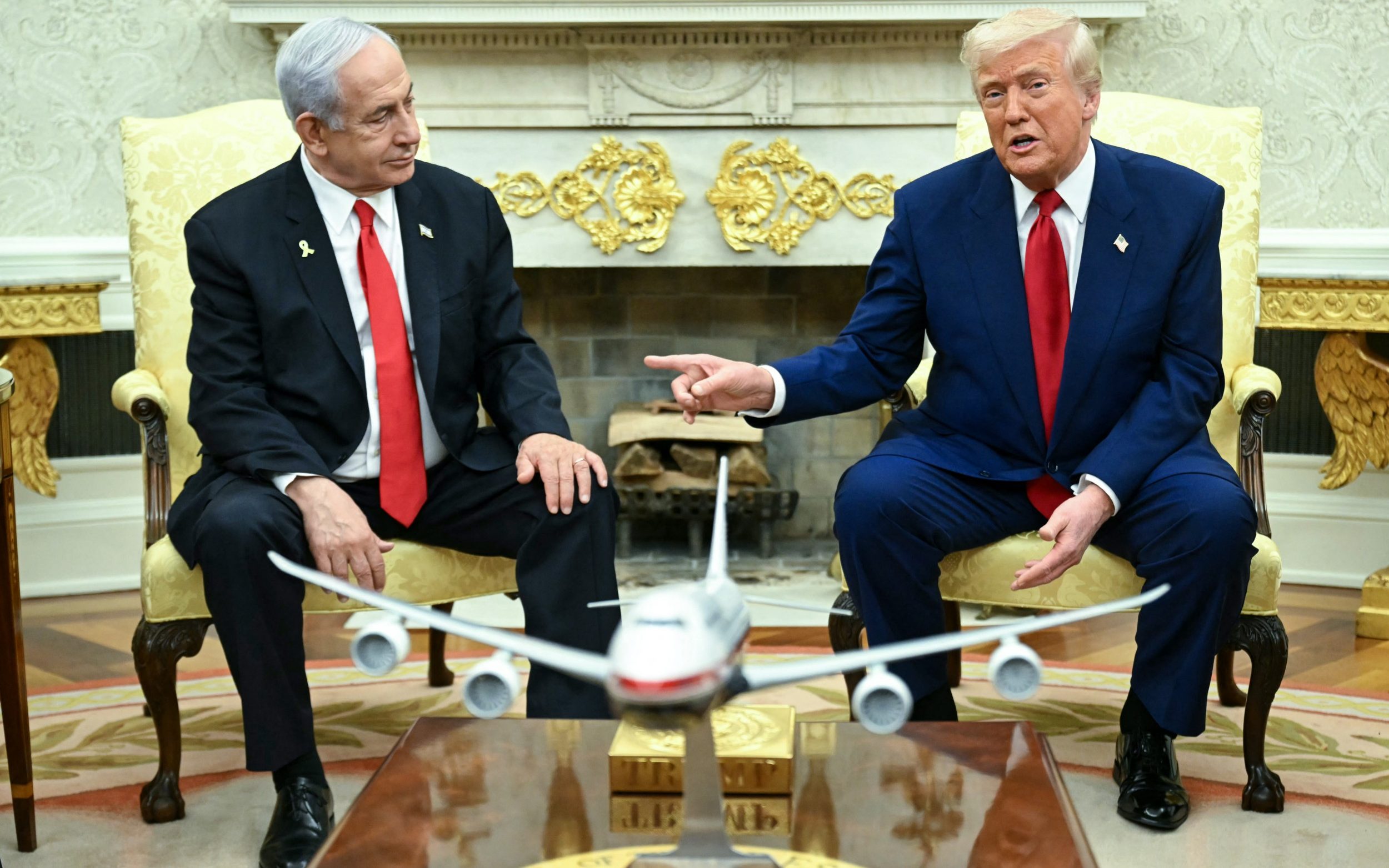 Donald Trump meets Benjamin Netanyahu in the Oval Office in April - Saul Loeb/AFP via Getty