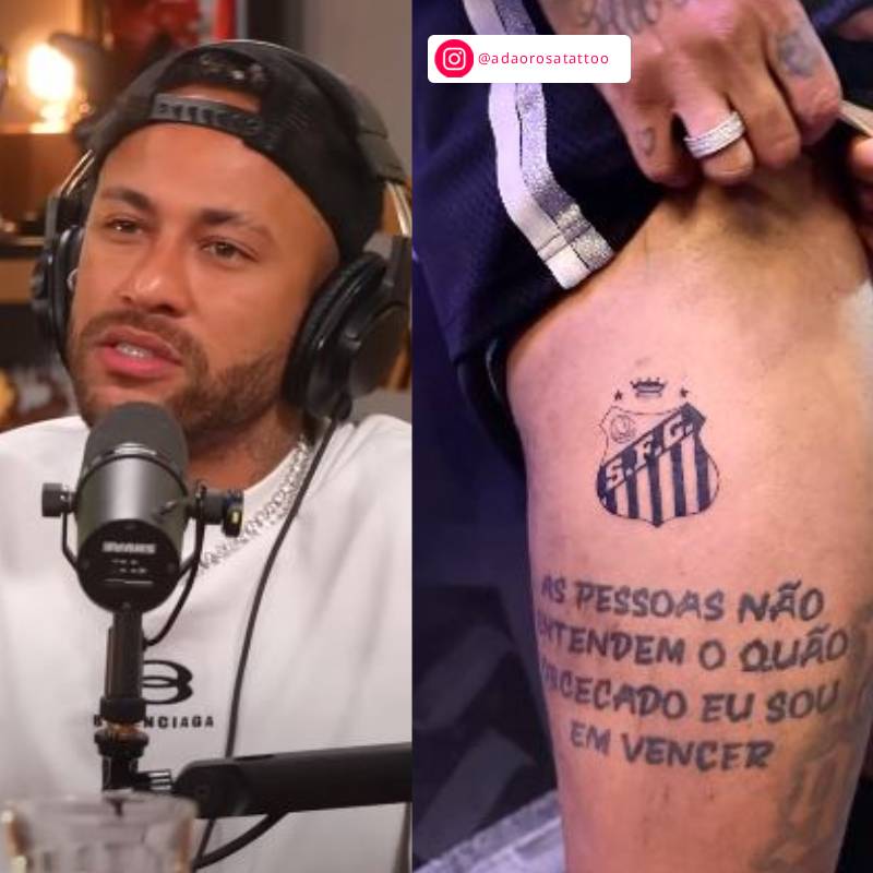 Eternizou! Neymar Jr. faz tatuagem em homenagem ao Santos. Confira ...
