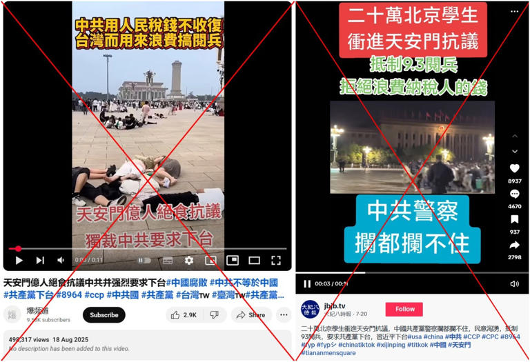 False claim of 'protests in Beijing' spreads ahead of Chinese military ...