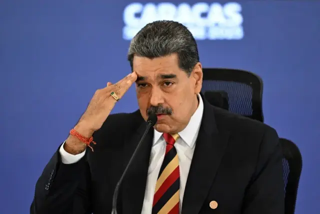 Nicolás Maduro en rueda de prensa en Caracas, Venezuela.