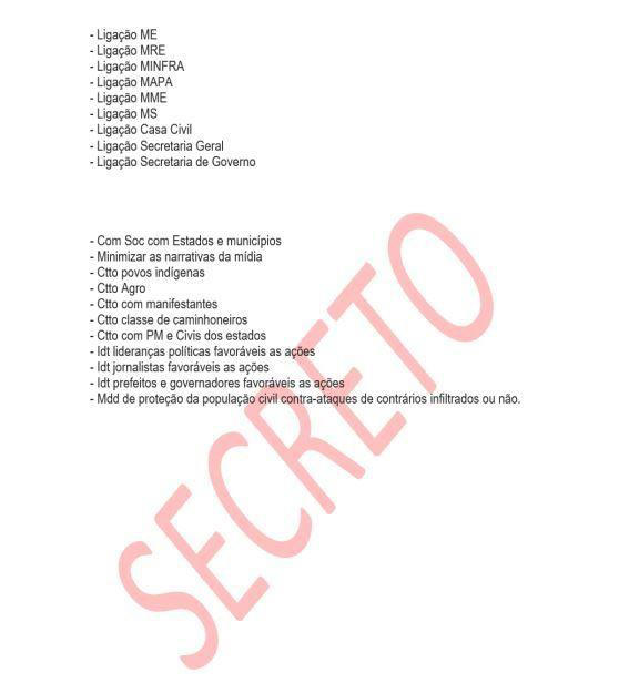 Minuta listava tarefas a serem executadas após o plano ser colocado em prática