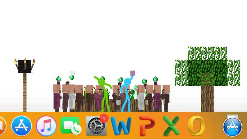 Villagers at The End Stick Figures Bargain with Dragons(01)