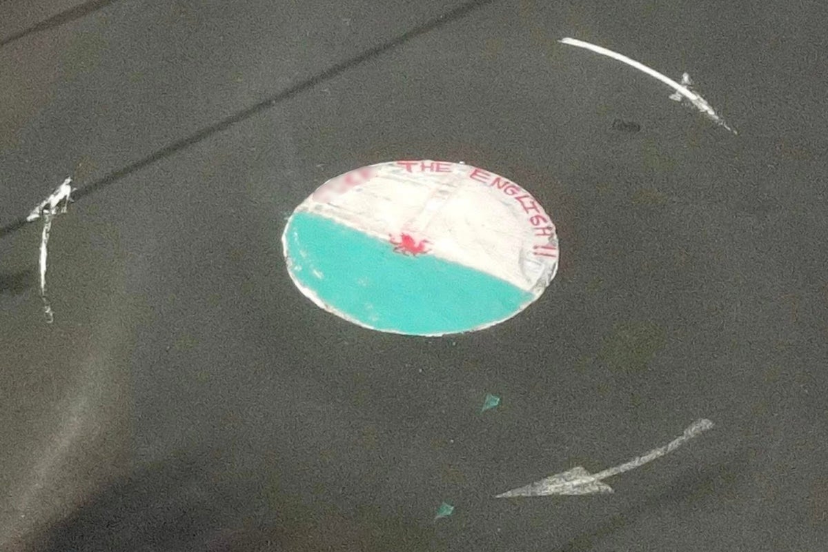 St George’s roundabout sprayed with anti-English obscenity