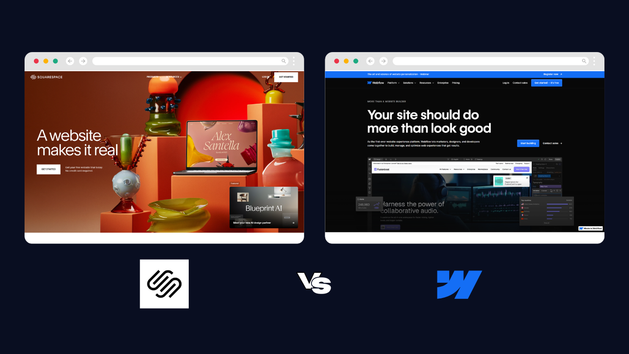 Squarespace vs Webflow: Which website builder is better for creatives?