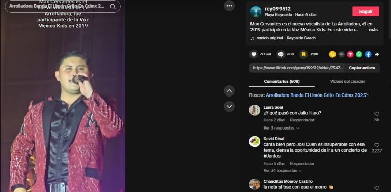 Max Cervantes <strong>estuvo</strong> en Pequelos Gigantes. Foto captura de pantalla/betancourt_26