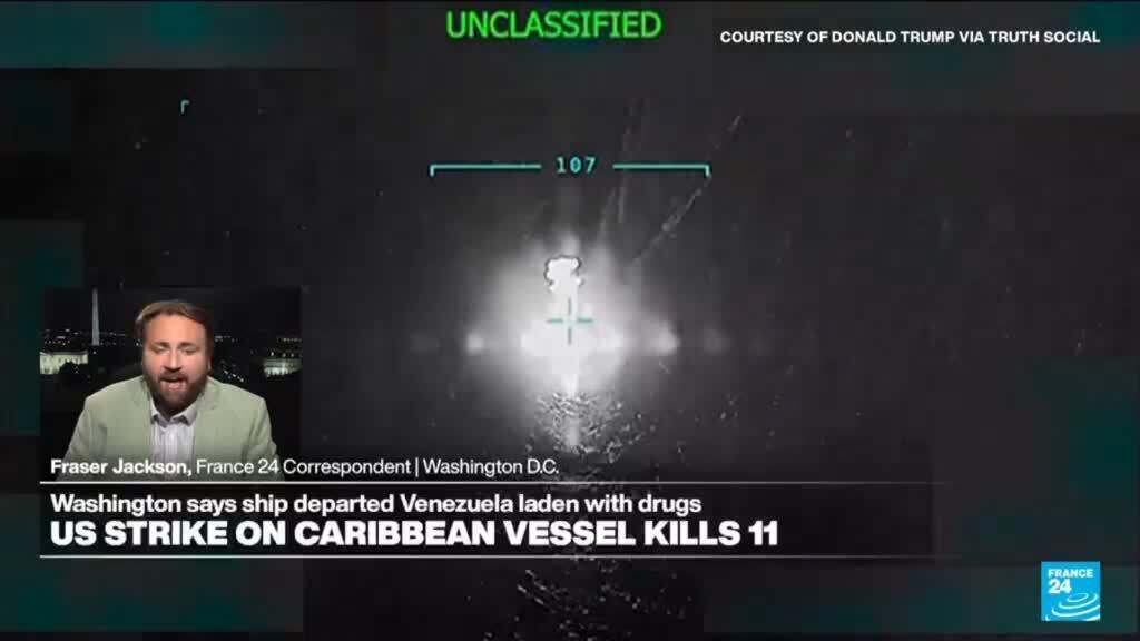 Trump says US strike on vessel in Caribbean targeted Venezuela's Tren de  Aragua gang | Watch
