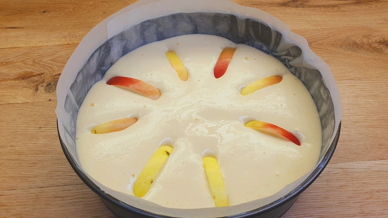 Luftiger Joghurt Apfelkuchen ohne Backpulver, schnelles und einfaches ...