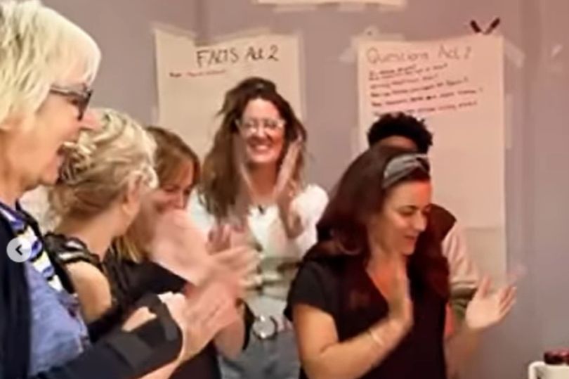 Sue was celebrated by the cast and crew of the play she is set to star in