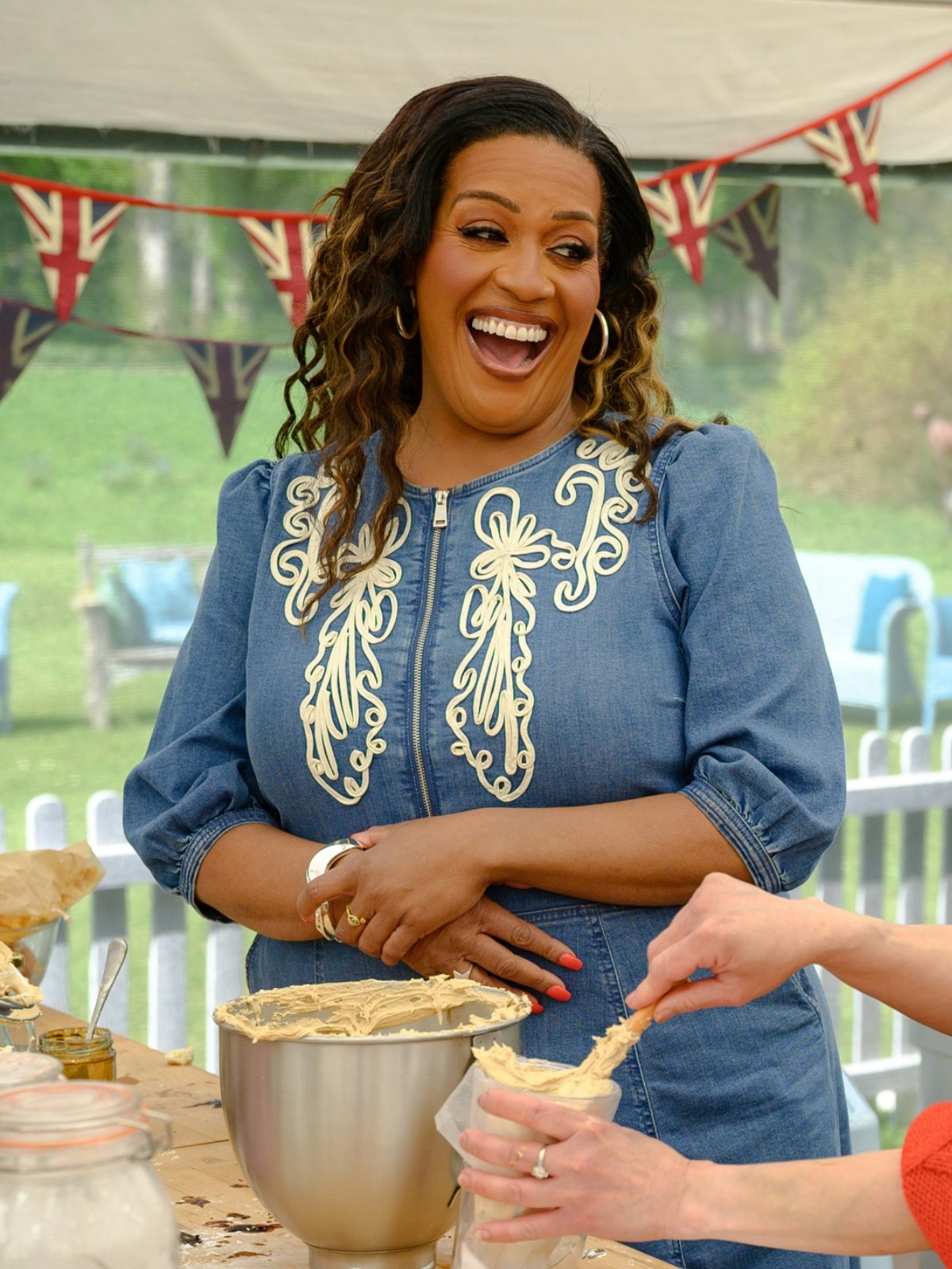 alison hammond denim dress bake off How to shop Alison Hammond's Great British Bake Off outfits
