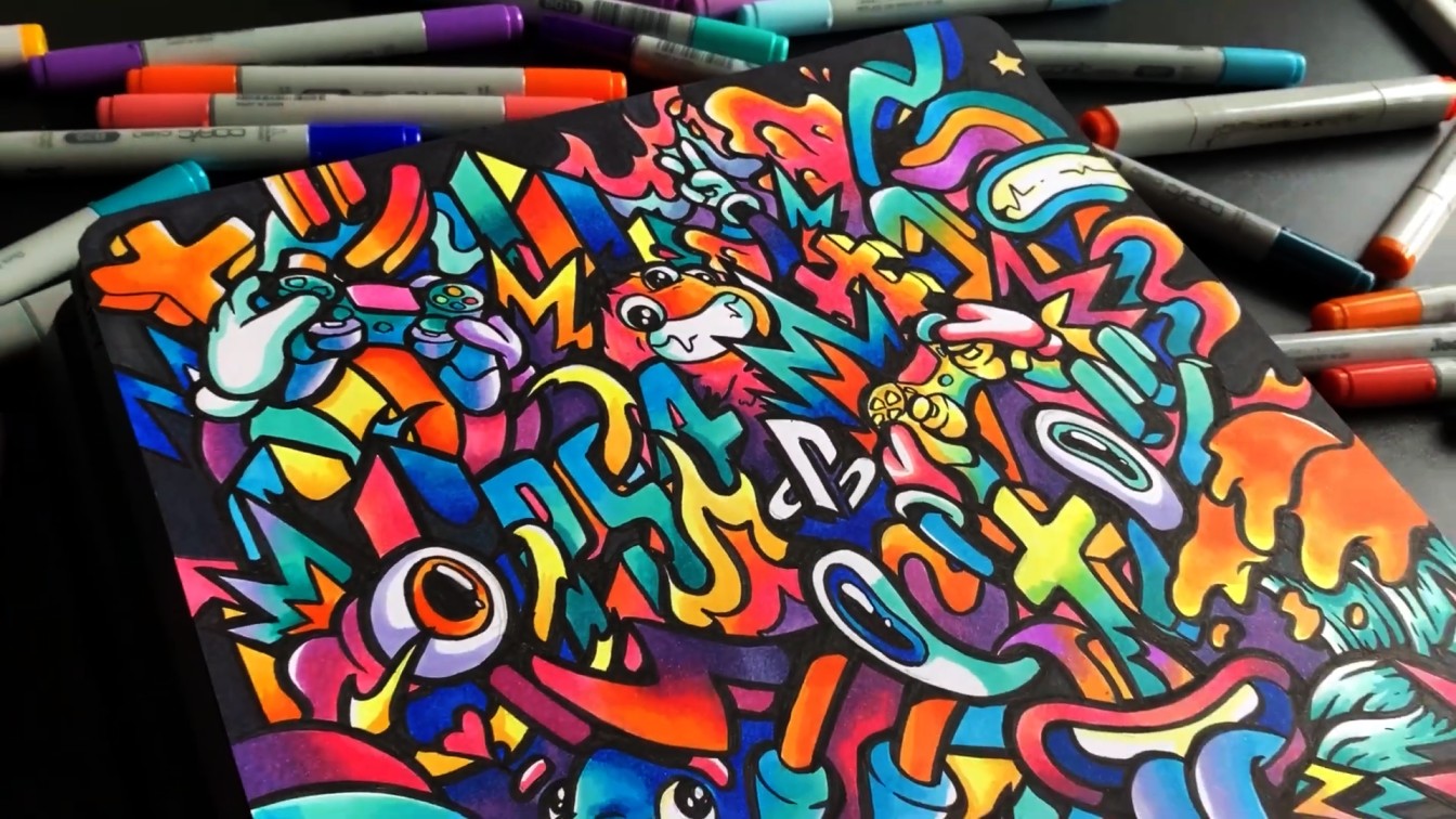 Doodle Art Marathon on a Gaming Console