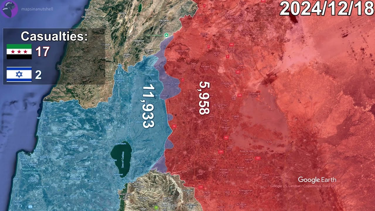 Throwback to when Israel advanced into Syria on a day-by-day map