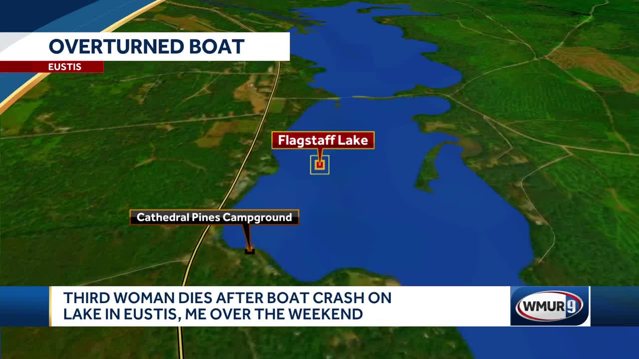 Third woman dies after boat crash on lake in Eustis, Maine, over the