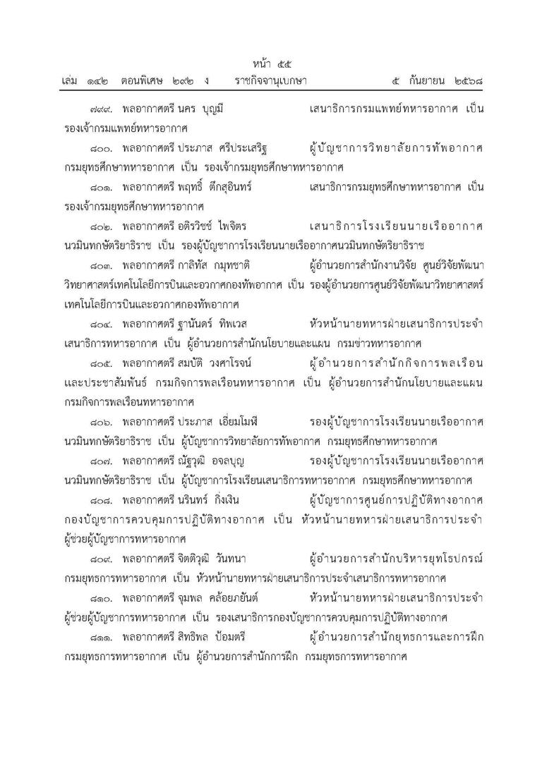 เปิดชื่อ แต่งตั้ง โยกย้าย ผบ.เหล่าทัพ ทุกตำแหน่ง ตท.26 ขยับพรึบ ‘พล.ต. ...