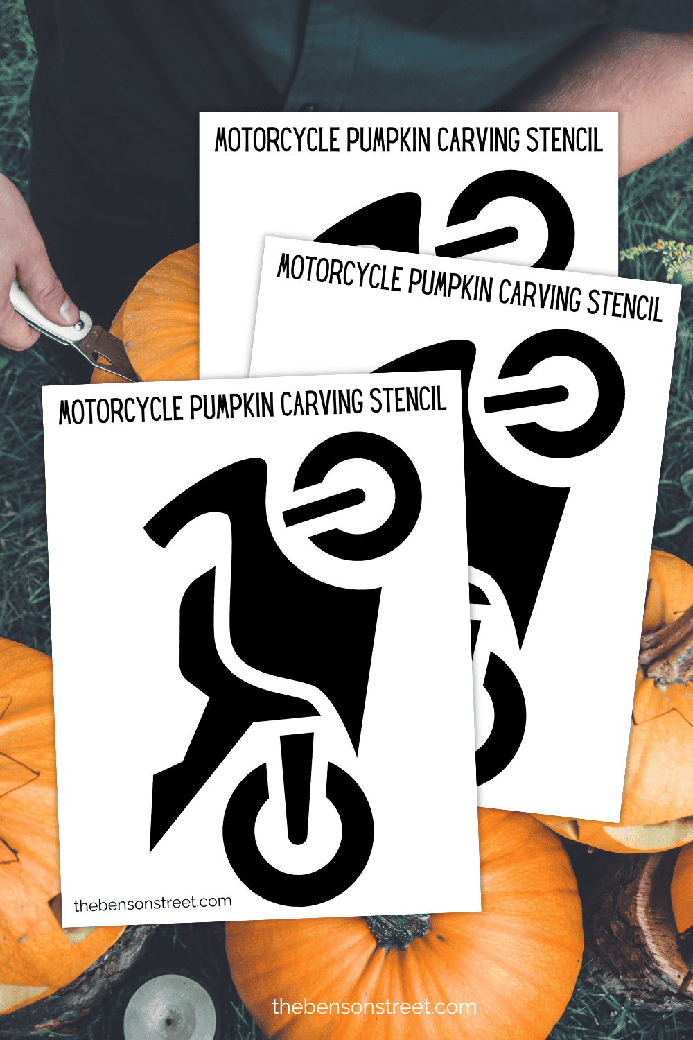Free Printable Motorcycle Pumpkin Stencil for Carving