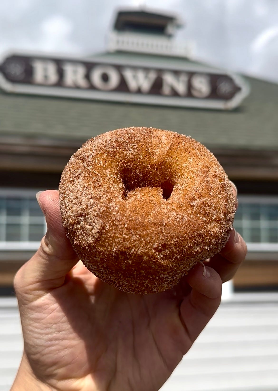 A cinnamon sugar donut from Brown's Restaurant in Ocean City.