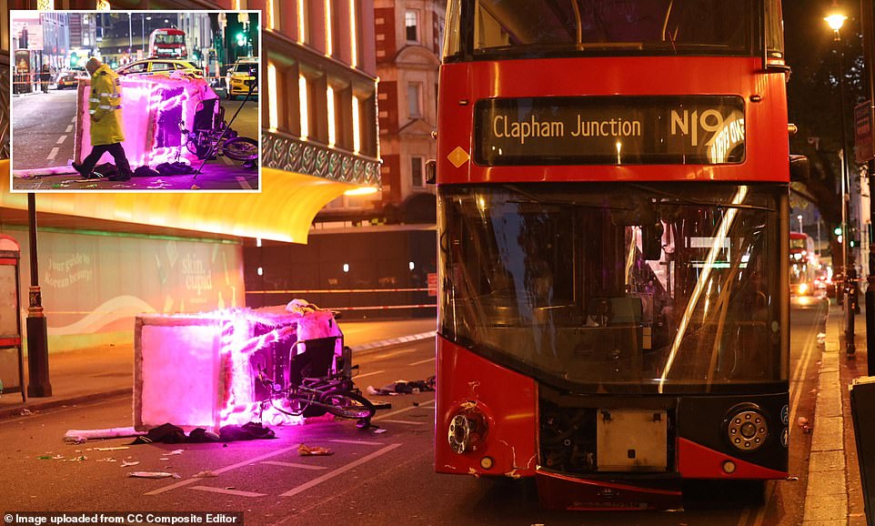 Three people rushed to hospital after London rickshaw and bus crash