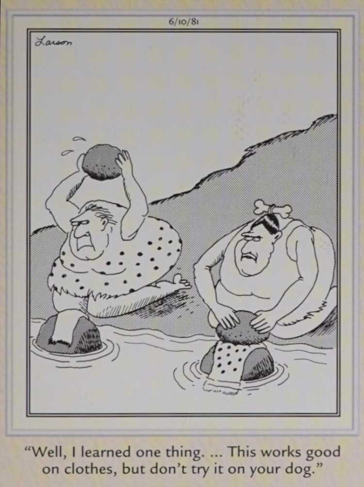 Women using rocks to wash clothes