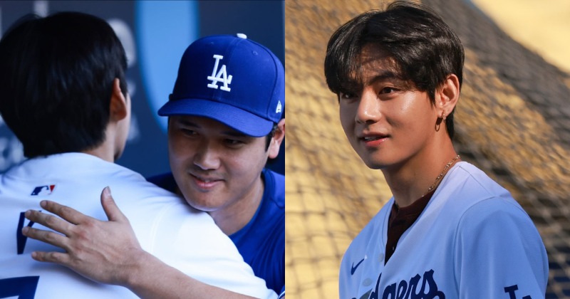 LA Dodgers welcome BTS' V: Kim Taehyung meets Shohei Ohtani, receives ...
