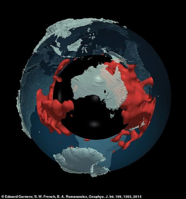 These Mountains (red) Are Hidden Beneath The Earth On The Boundary Between The Core And The Mantle Beneath Africa And The Pacific Ocean