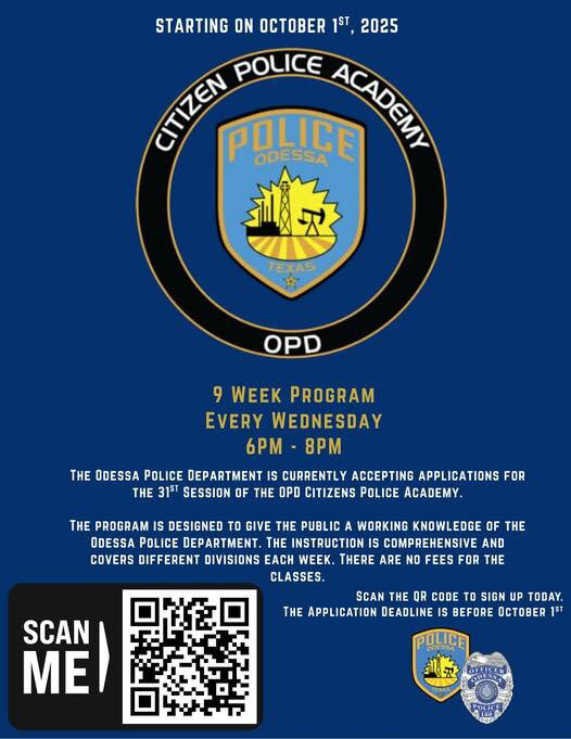 Odessa police accepting applications for Citizens Police Academy