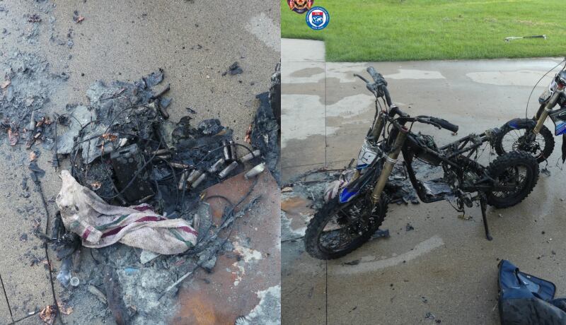 Lithium-Ion Battery malfunction causes E-Bike to be destroyed in West Fargo