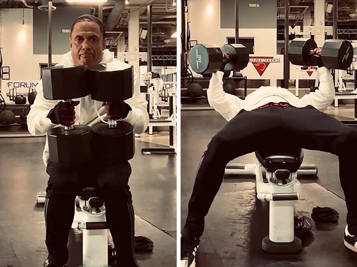 Benzino Shows Off 60-Year-Old Strength Lifting 110-Lb Weights