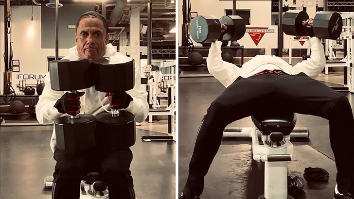 Benzino Shows Off 60-Year-Old Strength Lifting 110-Lb Weights