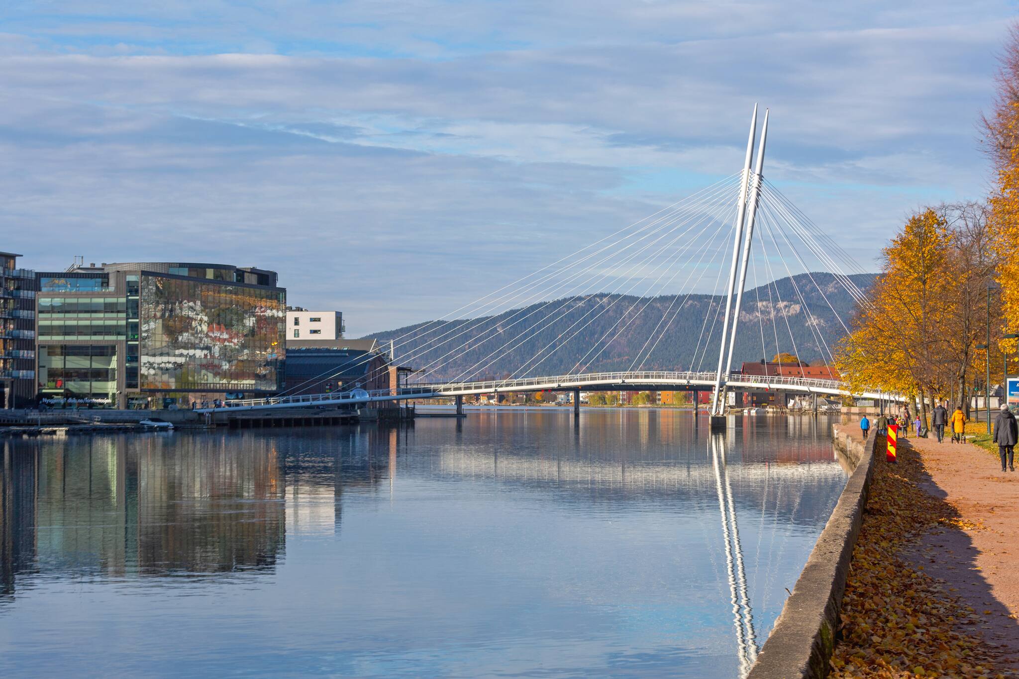 Die Ypsilon-Brücke ist eines der Wahrzeichen von Drammen. Quelle: Marko Beric