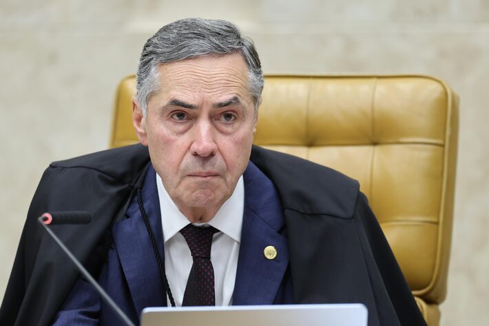 Presidente do STF, Luís Roberto Barroso, defendeu a Corte e a condução da ação penal contra o ex-presidente Jair Bolsonaro (PL) por golpe de Estado. Foto: Ton Molina/STF