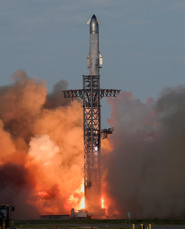 Starship, composed of an upper stage spacecraft and lower stage rocket booster known as Super Heavy, lifts off Aug. 26 from SpaceX's Starbase headquarters in South Texas.