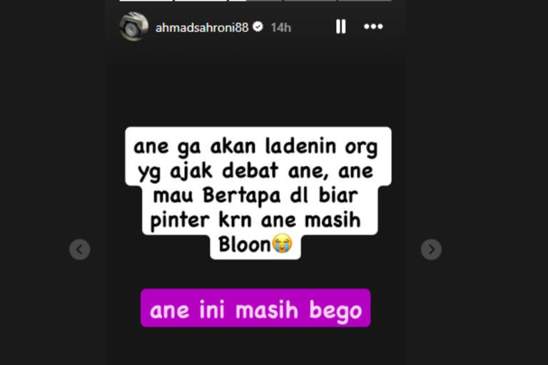 unggahan ahmad sahroni terkait adu debat yang di layangkan salsa kepada nya' (sumber tangkapan layar instagram @ahmadsahroni88)