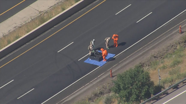 Westbound I-70 closed west of Denver for semi hazmat incident