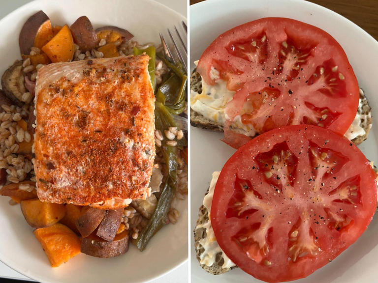 A lunch on the days I do a strength-focused workout class versus the days I jog or walk. Julia Pugachevsky