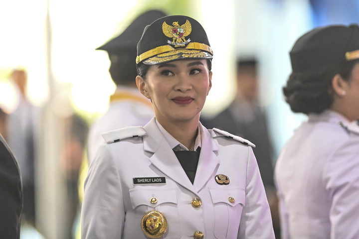 Gubernur Maluku Utara terpilih Sherly Laos mengikuti upacara pelantikan kepala daerah serentak di kompleks Istana Kepresidenan, Jakarta, Kamis (20/2/2025). Foto: Galih Pradipta/ANTARA FOTO