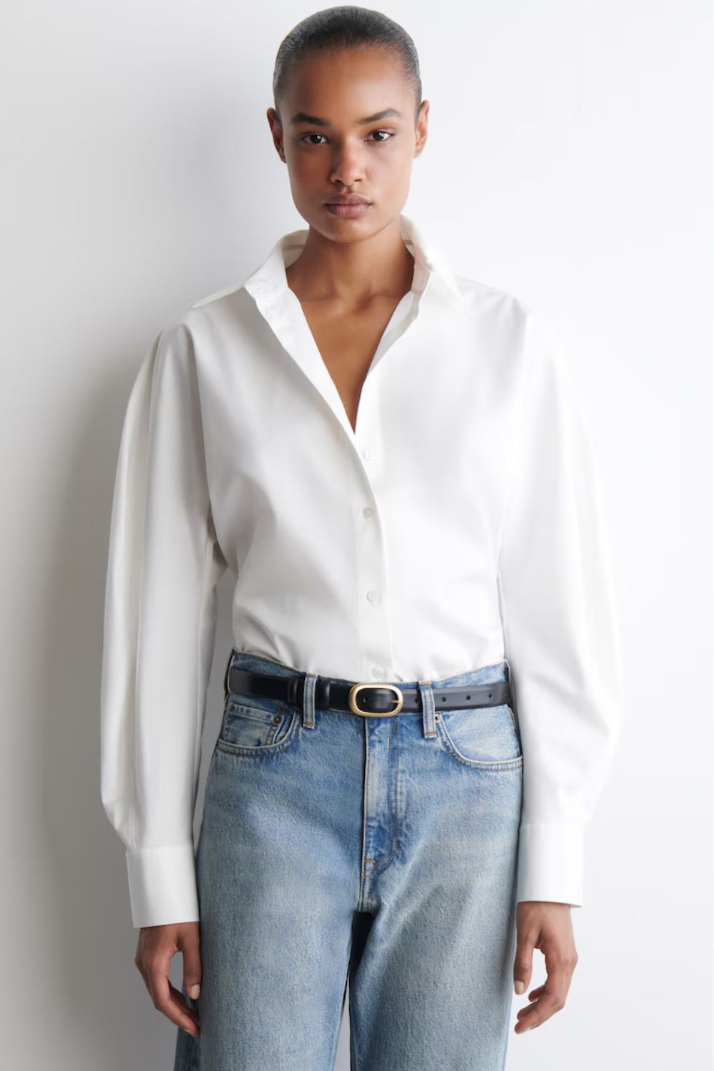 COS Rounded Pima Satin Shirt