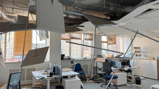 The EU delegations office in Kyiv was damaged in the attack (EU delegation in Ukraine)