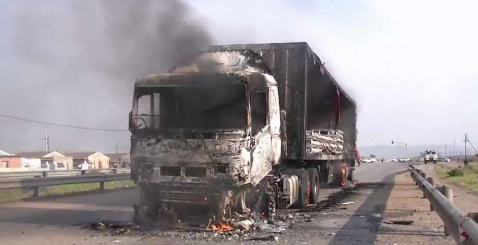 Truck torched after service delivery protests in Eastern Cape