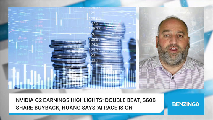 Nvidia Q2 Earnings Highlights: Double Beat $60B Share Buyback Huang Nvidia Q2 Earnings Highlights: Double Beat $60B Share Buyback Huang