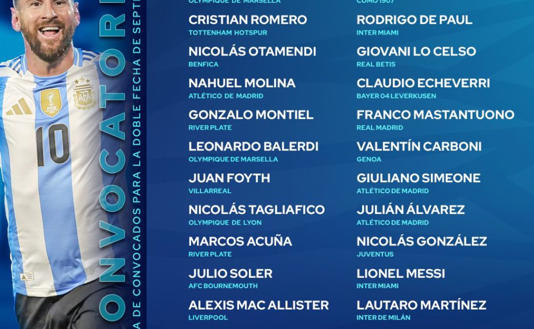 La convocatoria de Argentina para enfrentar a Venezuela y Ecuador. (Foto: X / @Argentina)