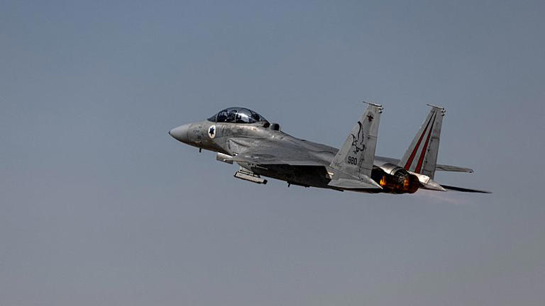 مقاتلة إسرائيلية من طراز F-15، إيلات في جنوب إسرائيل، الأحد 24 تشرين الأول/أكتوبر 2021.