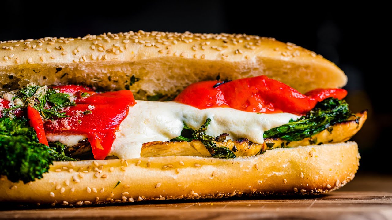 Italian Chicken Sub with Broccoli Rabe, Roasted Peppers & Mozzarella