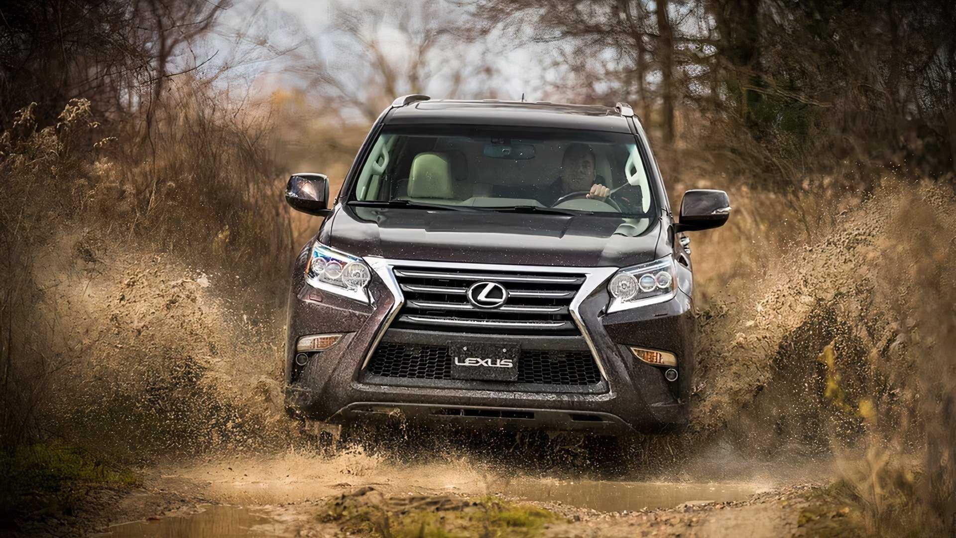 Front shot of a 2015 Lexus GX 460 off-roading